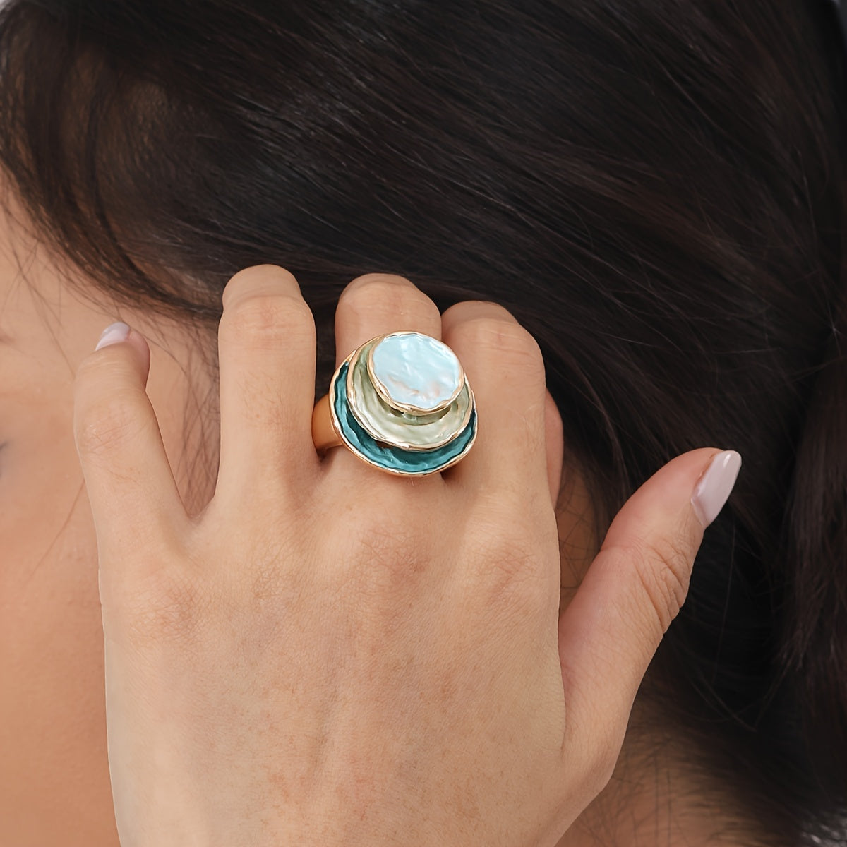 Eloura™ Boho Three‑Layer Enamel Ring