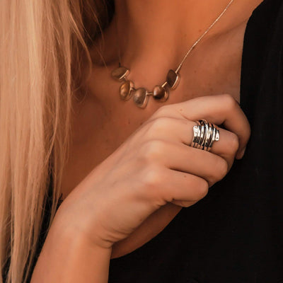 Eloura™ Vintage Thick Layer Silver Ring